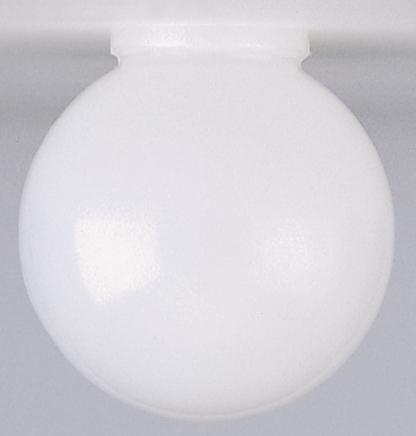 White Poly Globe Shade; 6 inch Diameter; 3-1/4 inch Fitter