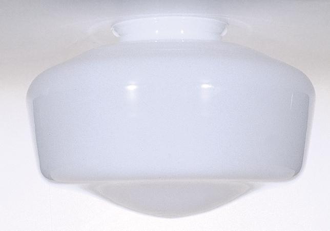 Blown Opal Glass Shade; 10 inch Diameter; 4 inch Fitter; Schoolhouse Glass; White