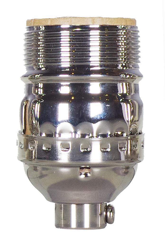 Short Keyless Socket; 1/8 IPS; 3 Piece Stamped Solid Brass; Polished Nickel Finish; 660W; 250V; Uno