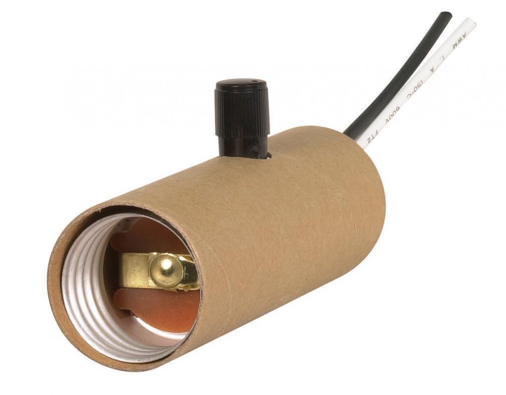 Full Range Socket Dimmer Medium Base Candle Socket w/Paper Liner 150W Full Range w/Removable Black