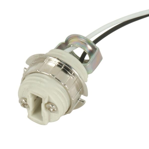 Threaded G-9 Porcelain Socket; 72" Leads; With Ring; UL 10362 Leads; 1/8 IP Hickey Inside