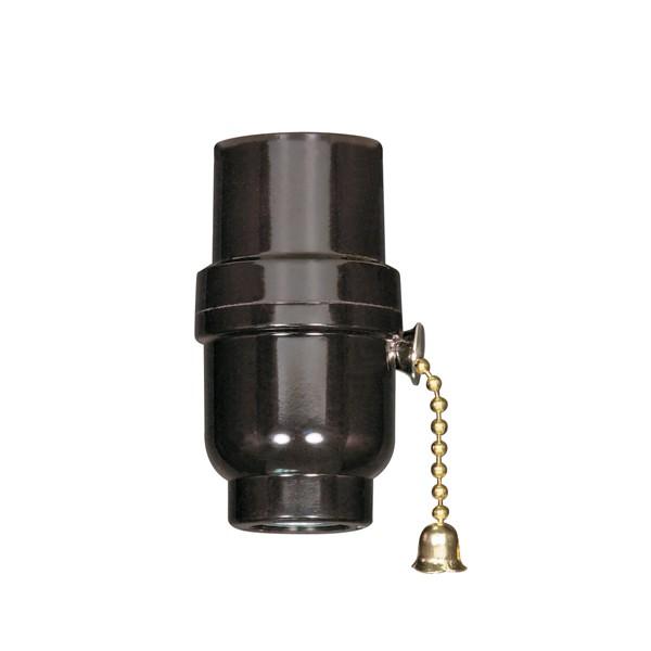Brass 3-Way Pull Chain 1/8 IP Cap w/Metal Bushing Less Set Screw