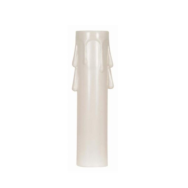 Plastic Drip Candle Cover; White Plastic Drip; 13/16" Inside Diameter; 7/8" Outside