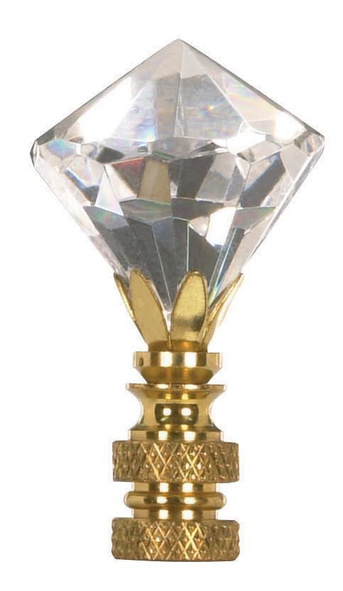 Diamond Cut Crystal Finial; 2-1/4" Height; 1/4-27