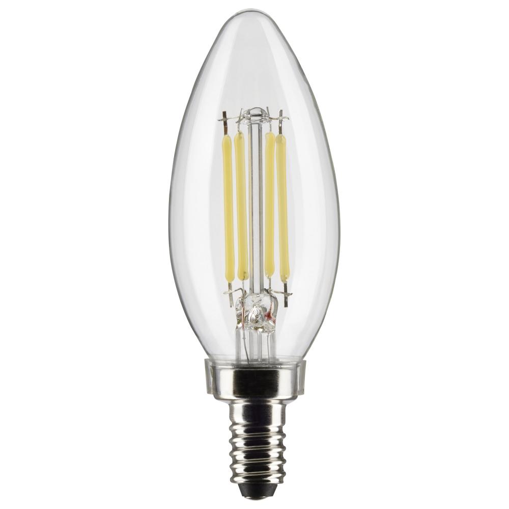 5.5 Watt B11 LED; Clear; Candelabra base; 90 CRI; 3500K; 120 Volt