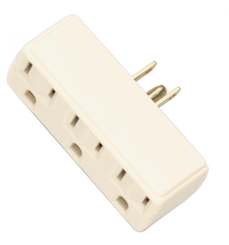 Triple Tap Adapter; Polarized; Carded; Ivory Finish; Carded