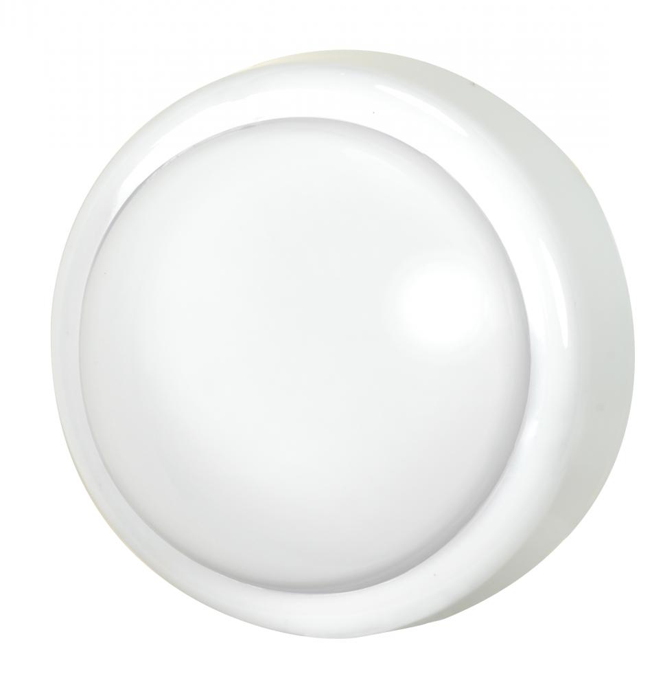 White Mini Pushlight, Requires 2 AA batteries (not included)