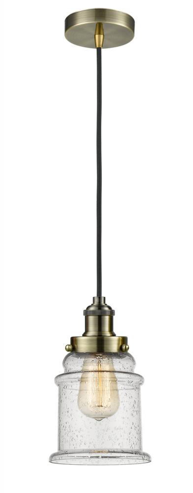 Edison - 1 Light - 8 inch - Antique Brass - Cord hung - Mini Pendant