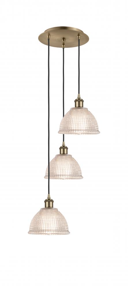 Arietta - 3 Light - 15 inch - Antique Brass - Cord Hung - Multi Pendant