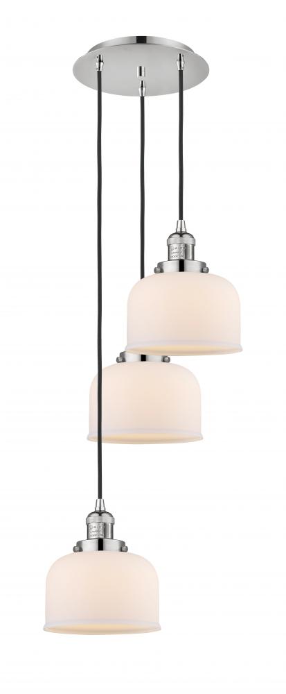 Cone - 3 Light - 14 inch - Polished Nickel - Cord hung - Multi Pendant