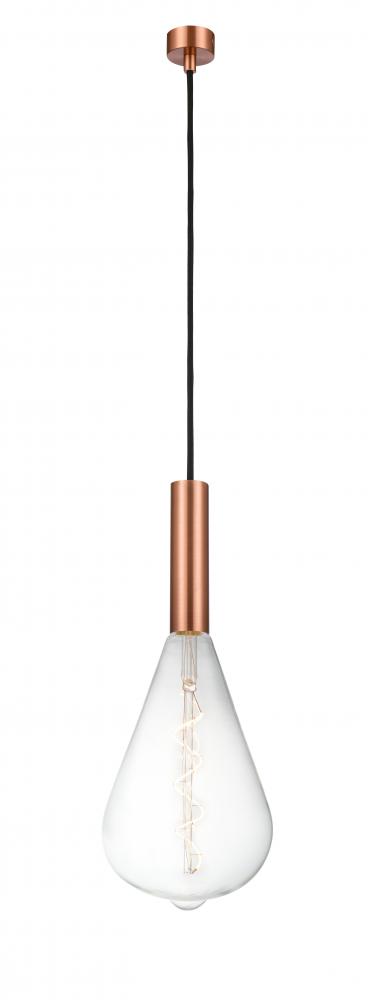 Edison - 1 Light - 7 inch - Antique Copper - Cord hung - Mini Pendant