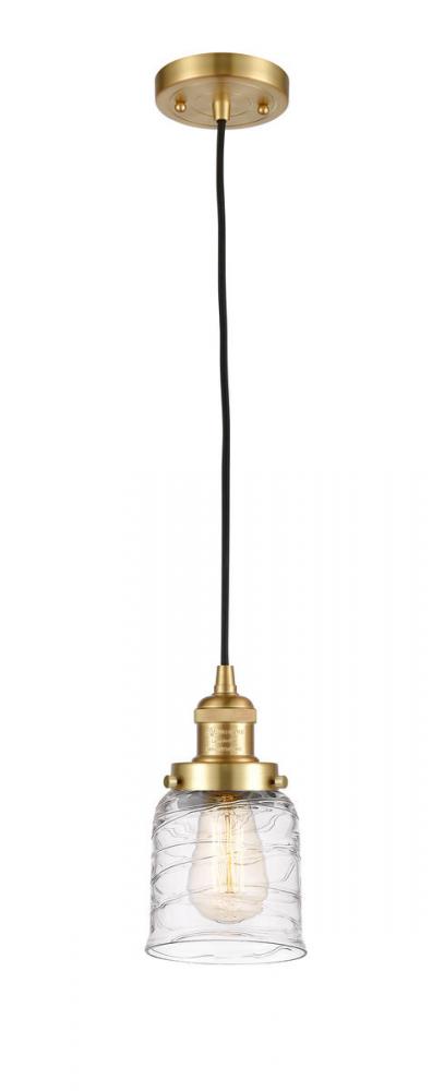 Bell - 1 Light - 5 inch - Satin Gold - Cord hung - Mini Pendant