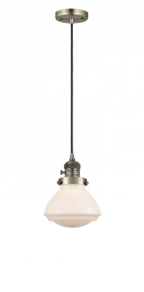 Olean - 1 Light - 7 inch - Antique Brass - Cord hung - Mini Pendant