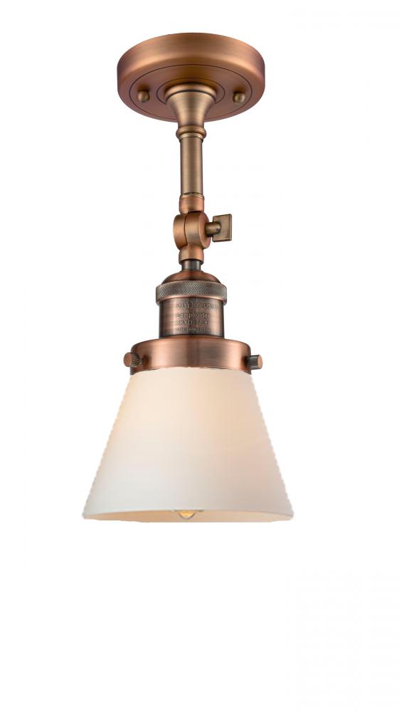 Cone - 1 Light - 6 inch - Antique Copper - Semi-Flush Mount