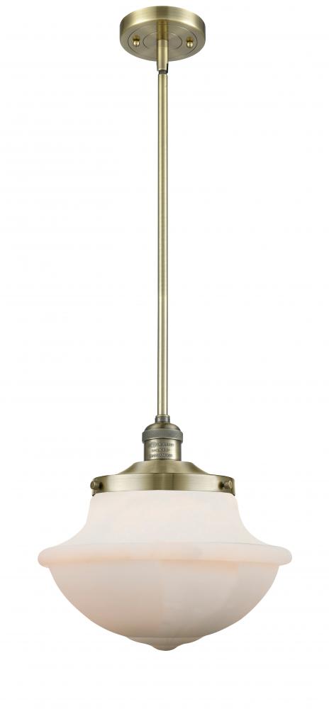 Oxford - 1 Light - 12 inch - Antique Brass - Stem Hung - Mini Pendant