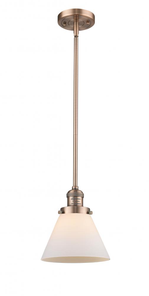 Cone - 1 Light - 8 inch - Antique Copper - Stem Hung - Mini Pendant