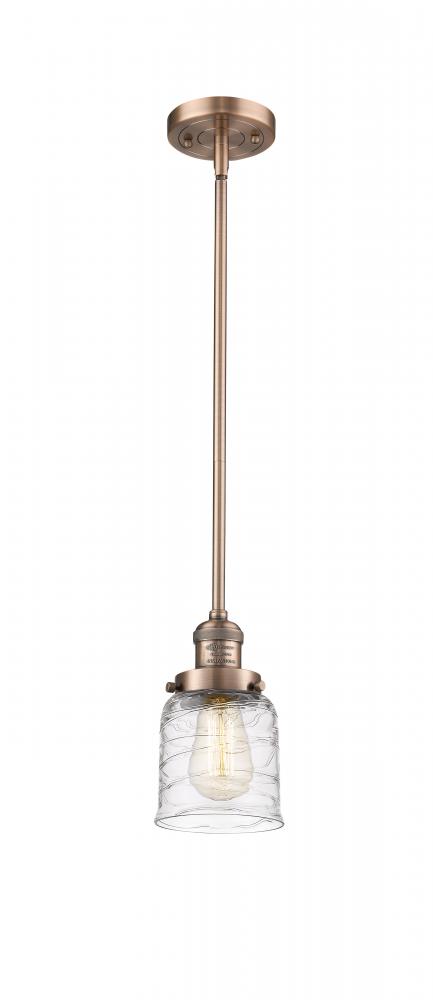 Bell - 1 Light - 5 inch - Antique Copper - Stem Hung - Mini Pendant