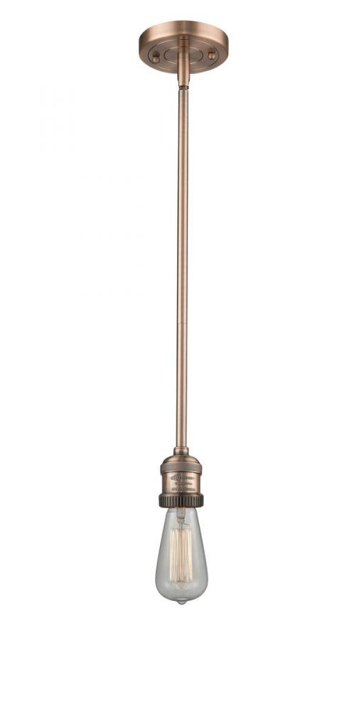 Bare Bulb - 1 Light - 2 inch - Antique Copper - Stem Hung - Mini Pendant