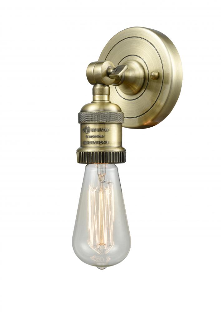Bare Bulb - 1 Light - 5 inch - Antique Brass - Sconce