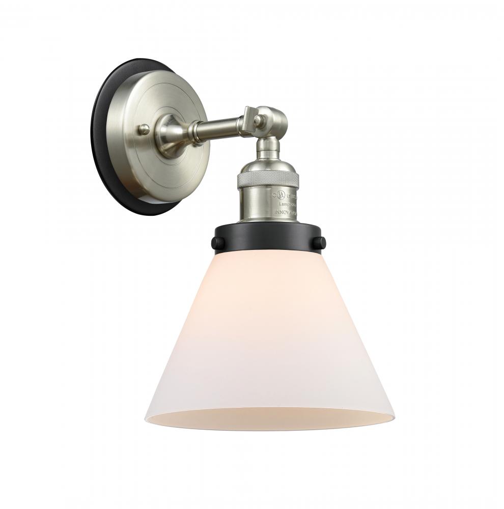 Cone - 1 Light - 8 inch - Brushed Satin Nickel - Sconce