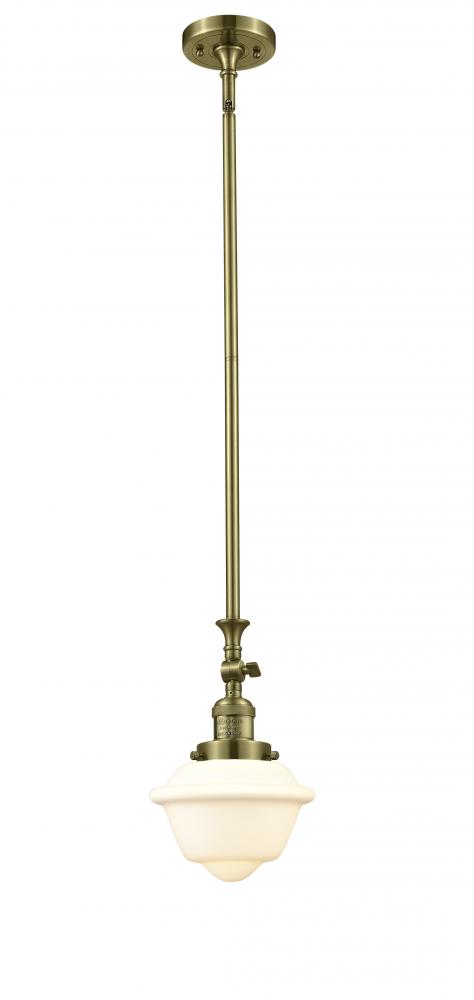 Oxford - 1 Light - 7 inch - Antique Brass - Stem Hung - Mini Pendant