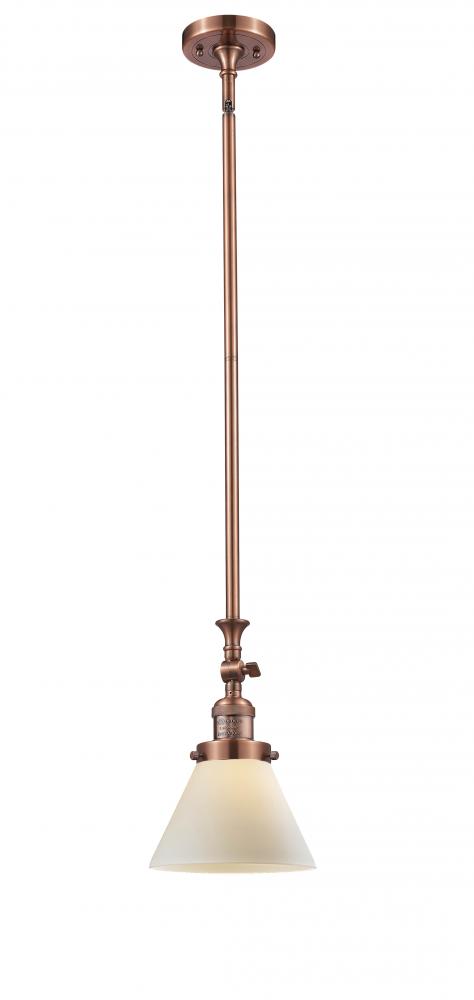 Cone - 1 Light - 8 inch - Antique Copper - Stem Hung - Mini Pendant