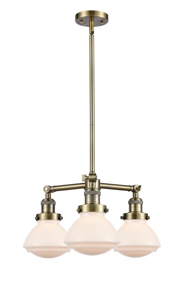 Olean - 3 Light - 19 inch - Antique Brass - Stem Hung - Chandelier