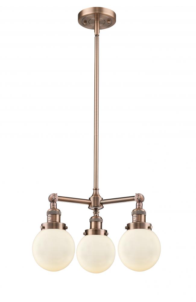 Beacon - 3 Light - 19 inch - Antique Copper - Stem Hung - Chandelier