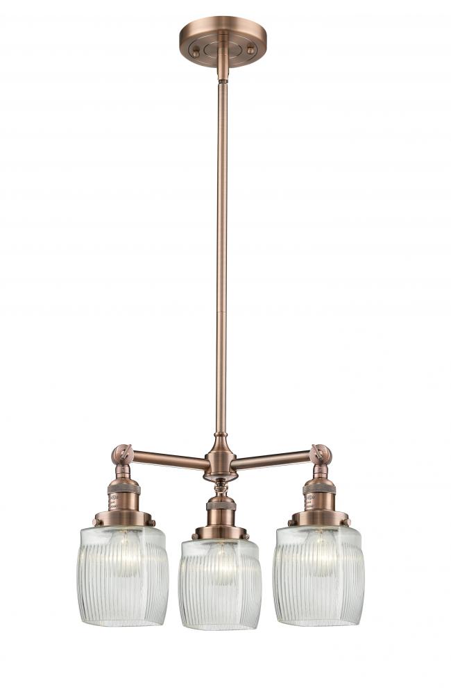 Colton - 3 Light - 18 inch - Antique Copper - Stem Hung - Chandelier