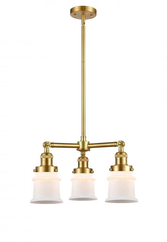 Canton - 3 Light - 18 inch - Satin Gold - Stem Hung - Chandelier