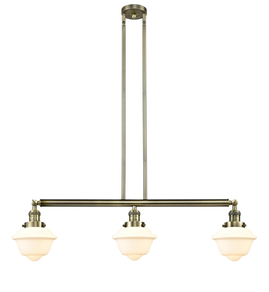 Oxford - 3 Light - 40 inch - Antique Brass - Stem Hung - Island Light