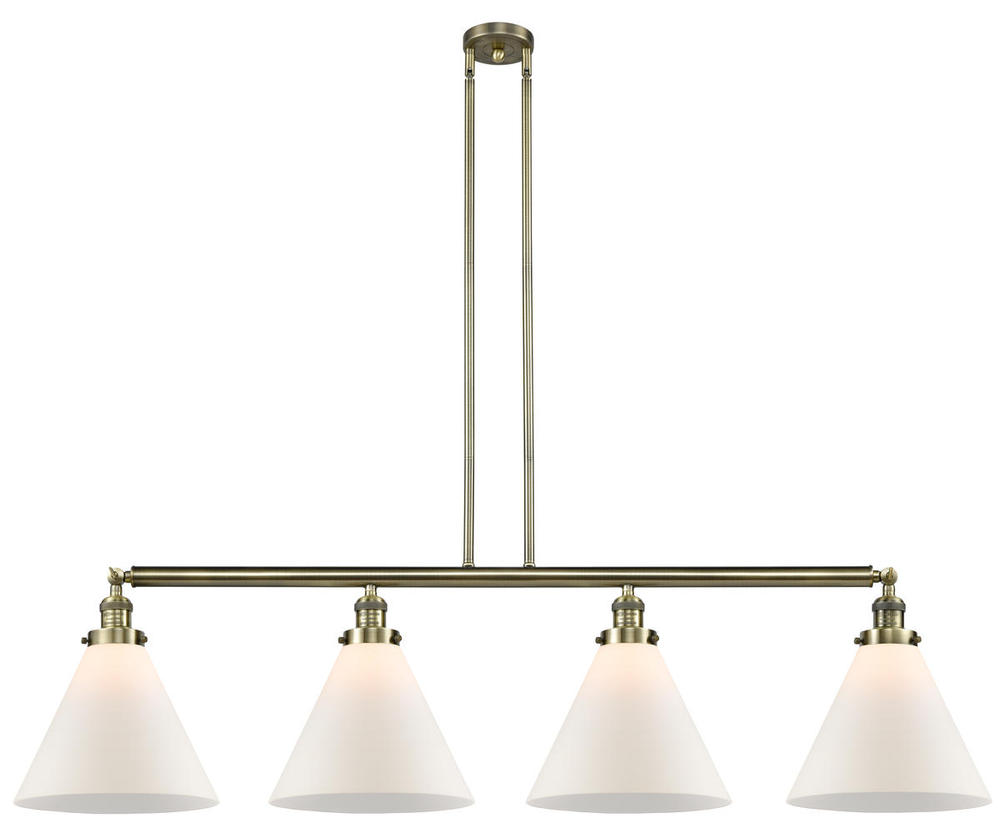 Cone - 4 Light - 56 inch - Antique Brass - Stem Hung - Island Light