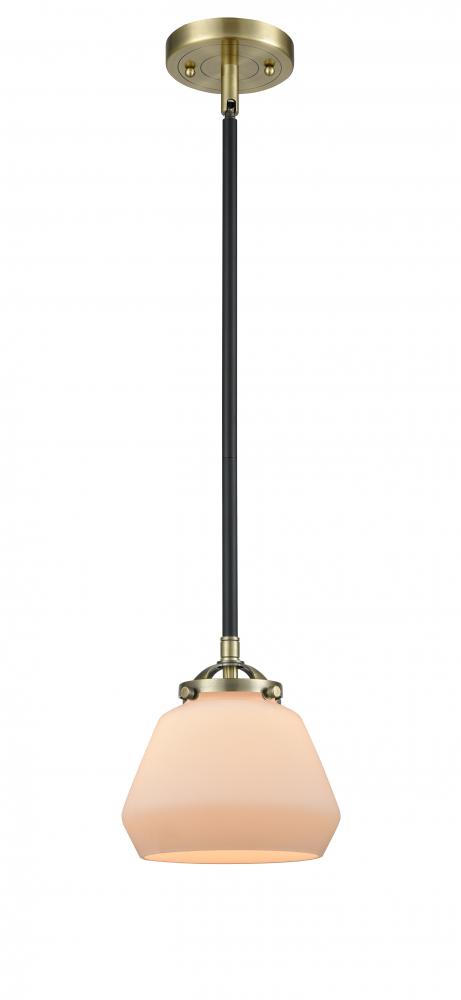 Fulton - 1 Light - 7 inch - Black Antique Brass - Cord hung - Mini Pendant