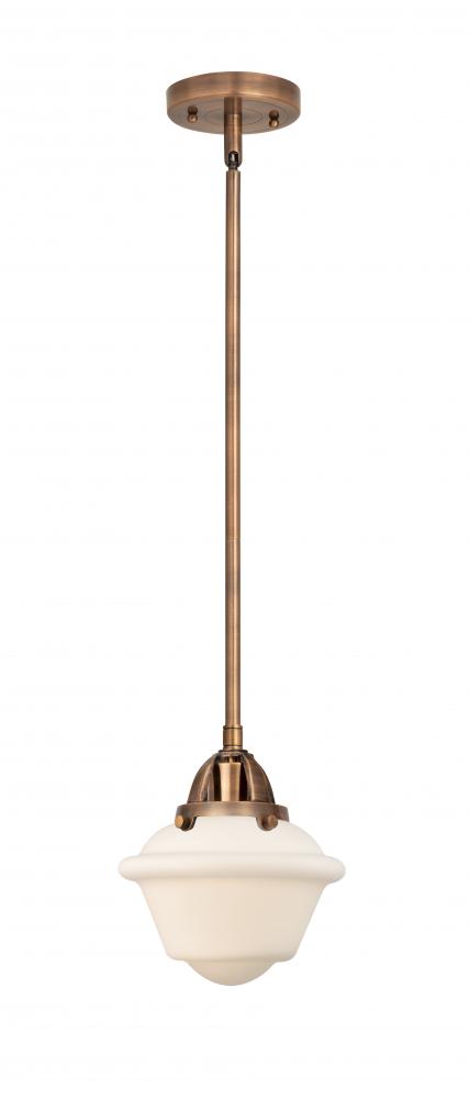 Oxford - 1 Light - 8 inch - Antique Copper - Cord hung - Mini Pendant