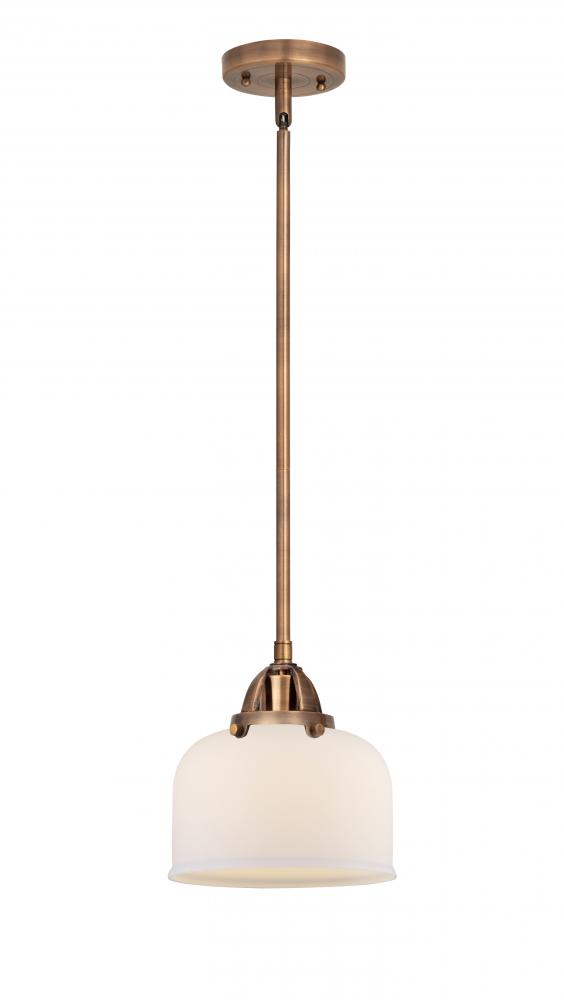 Bell - 1 Light - 8 inch - Antique Copper - Cord hung - Mini Pendant