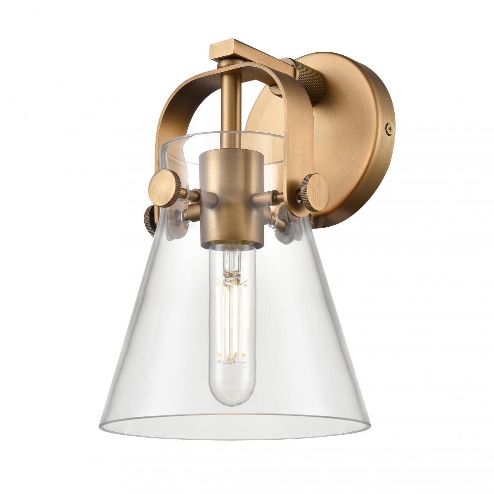 Pilaster II Cone - 1 Light - 7 inch - Brushed Brass - Sconce