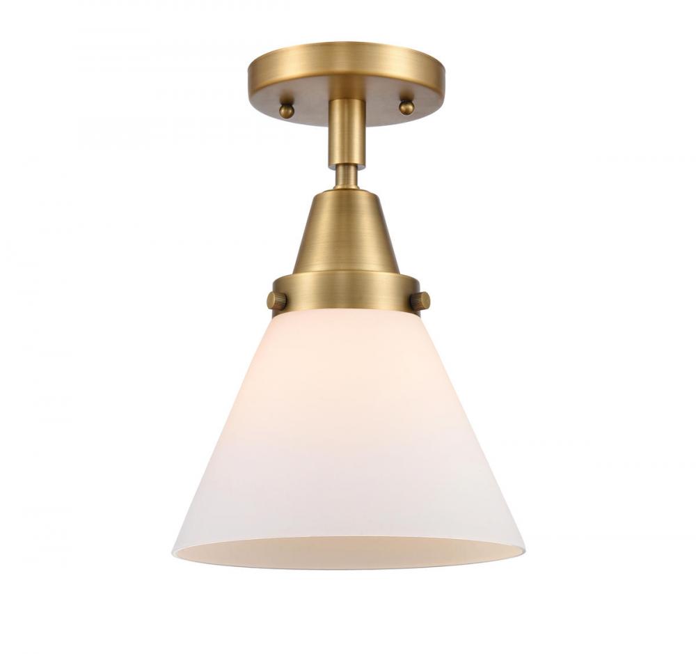 Cone - 1 Light - 8 inch - Brushed Brass - Flush Mount