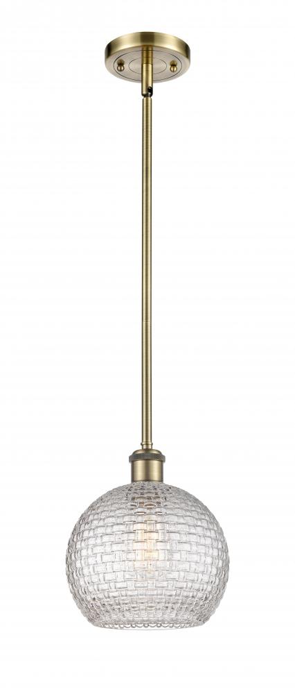 Athens - 1 Light - 8 inch - Antique Brass - Mini Pendant