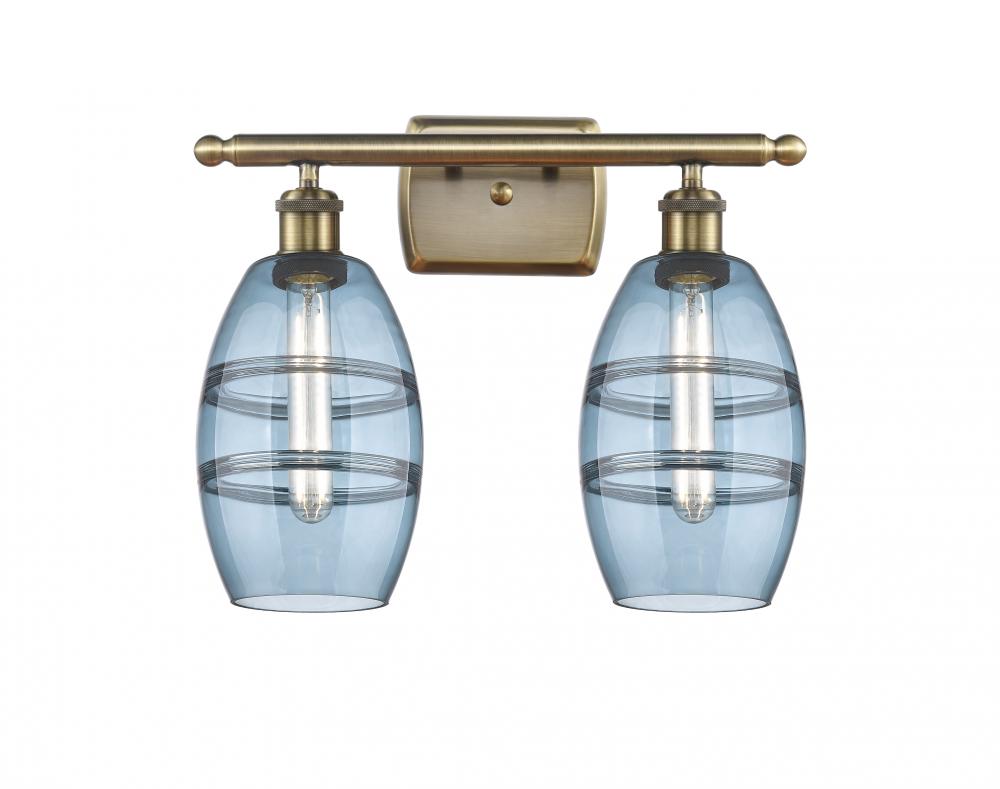 Vaz - 2 Light - 16 inch - Antique Brass - Bath Vanity Light