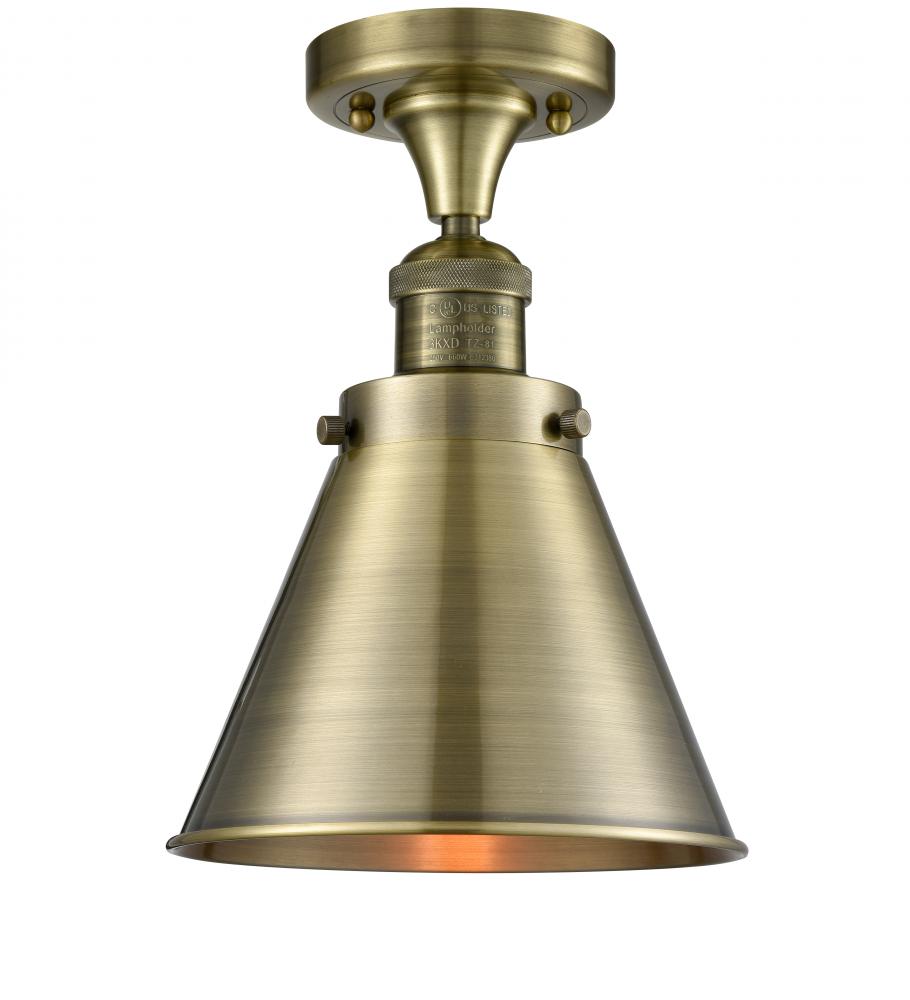 Appalachian - 1 Light - 8 inch - Antique Brass - Semi-Flush Mount