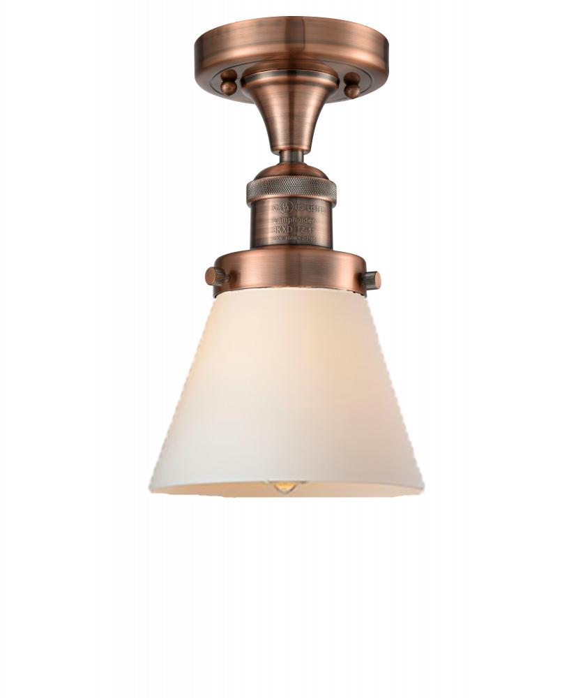 Cone - 1 Light - 7 inch - Antique Copper - Semi-Flush Mount