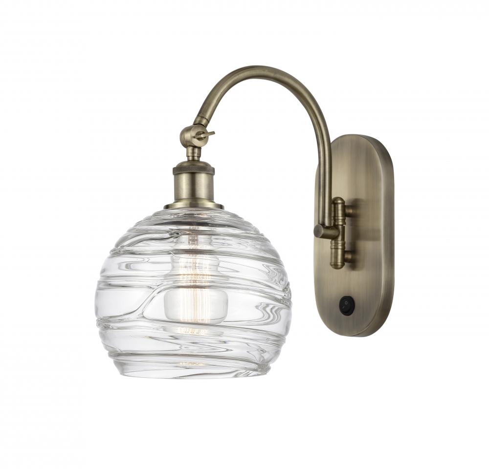 Athens Deco Swirl - 1 Light - 8 inch - Antique Brass - Sconce