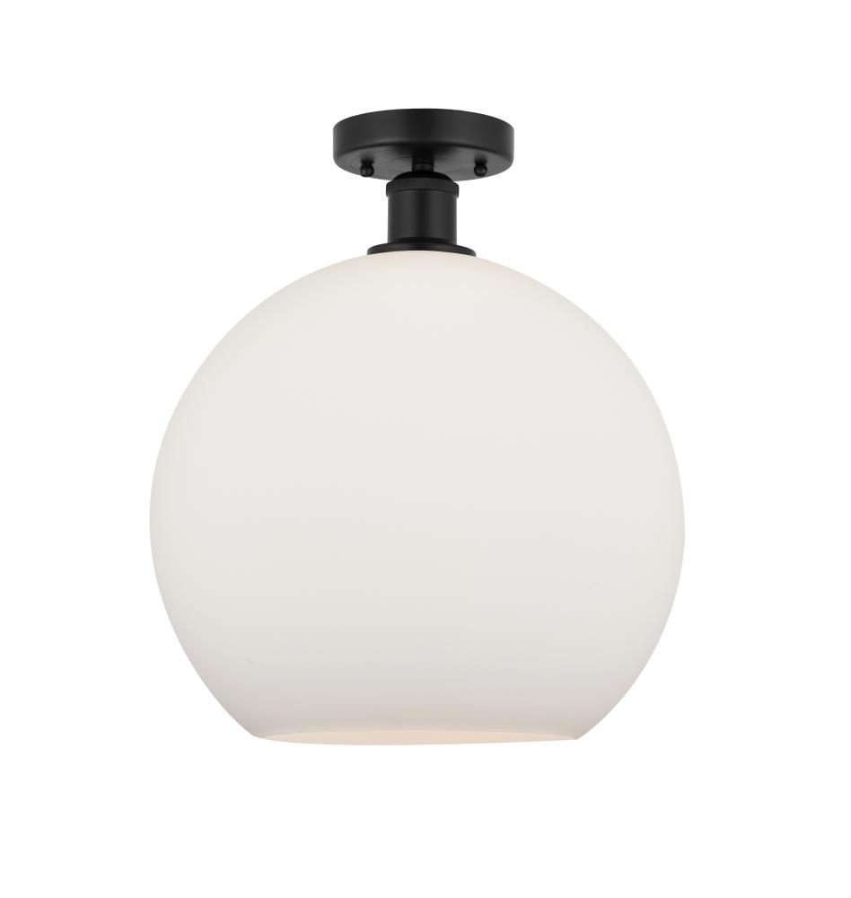 Athens - 1 Light - 12 inch - Matte Black - Semi-Flush Mount