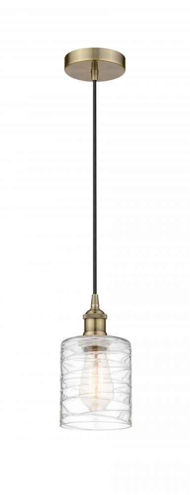 Cobbleskill - 1 Light - 5 inch - Antique Brass - Cord hung - Mini Pendant