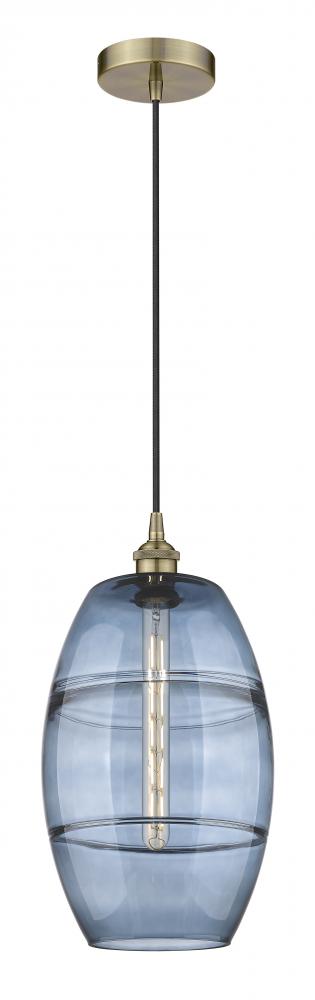 Vaz - 1 Light - 10 inch - Antique Brass - Cord hung - Mini Pendant