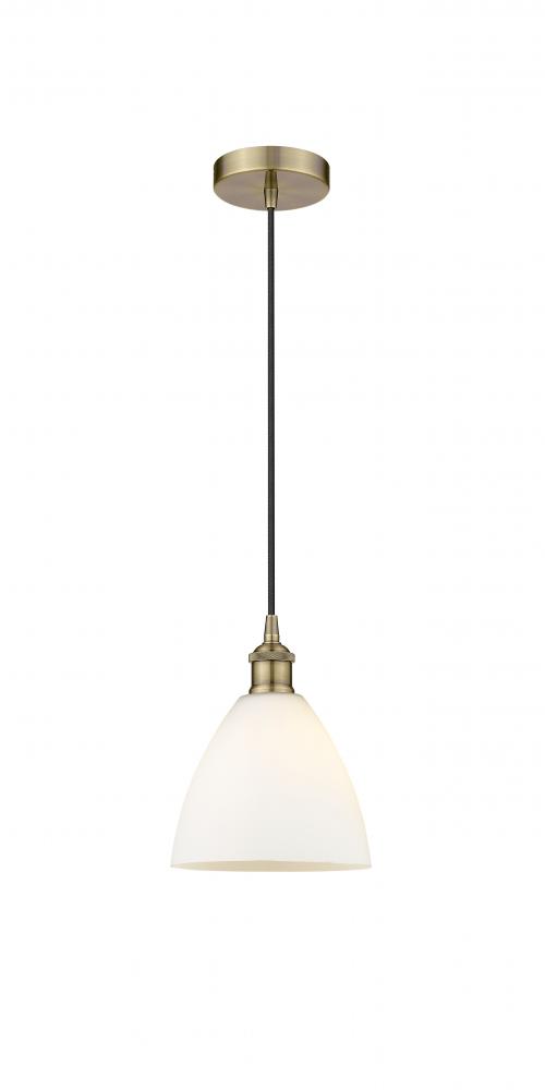 Bristol - 1 Light - 8 inch - Antique Brass - Cord hung - Mini Pendant