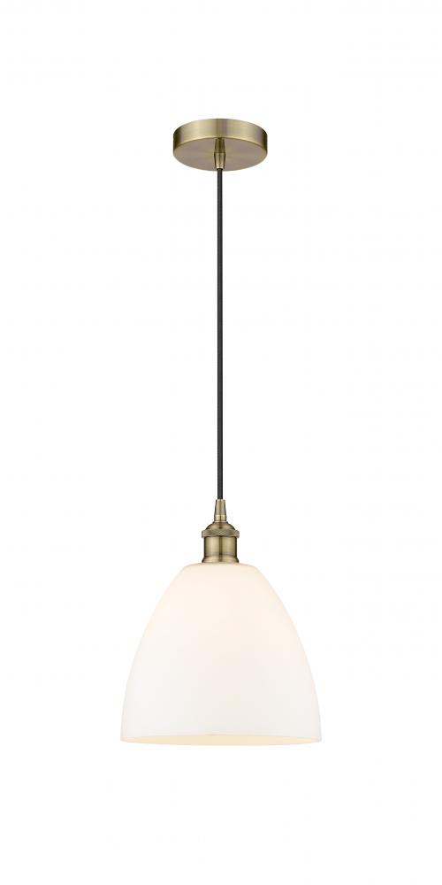 Bristol - 1 Light - 9 inch - Antique Brass - Cord hung - Mini Pendant