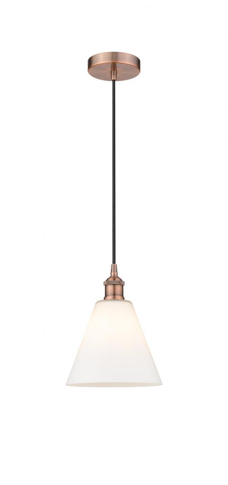 Berkshire - 1 Light - 8 inch - Antique Copper - Cord hung - Mini Pendant