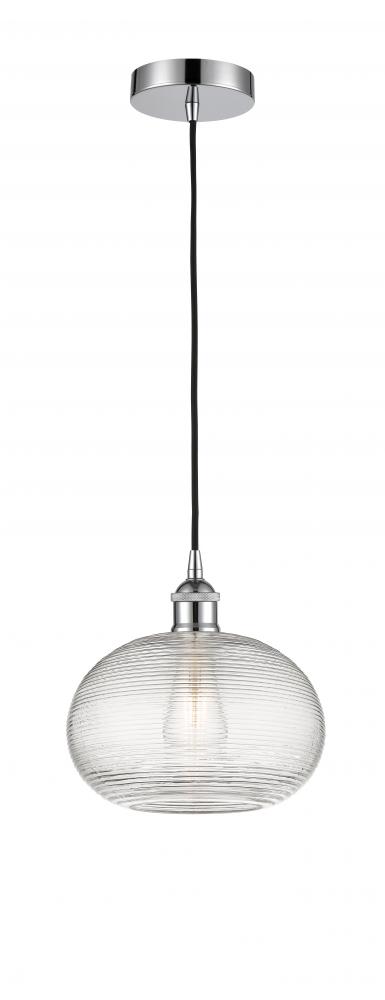 Ithaca - 1 Light - 10 inch - Polished Chrome - Cord hung - Mini Pendant