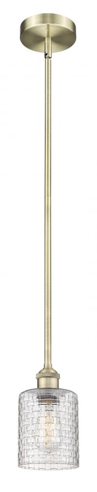 Cobbleskill - 1 Light - 5 inch - Antique Brass - Cord hung - Mini Pendant